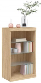 Credenza con luci led rovere sonoma 60,5x37x100 cm