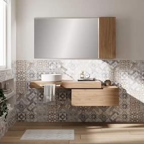 Pensile Step L30 H75 P14 con 1 anta reversibile chiusura ammortizzata, rovere oak