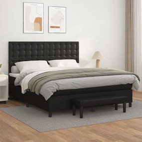 Giroletto A Molle Con Materasso Nero 160x200 Cm İn Similpelle /