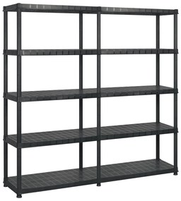 Scaffale A 5 Ripiani Nero 183x45,7x185 Cm İn Plastica /