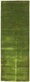 Loribaft Tappeto 250 x 90 Verde (Indian) Annodato A Mano