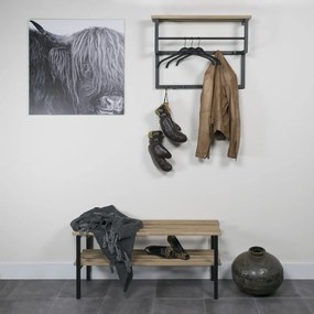 Attaccapanni da parete nero/di colore naturale in metallo con scaffale 71 cm Rizzoli – Spinder Design