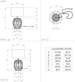 Eglo 43652 - Lampada da tavolo NIMLET 1xE27/40W/230V bianco
