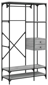 Armadio cassetti grigio sonoma 100x40x180 cm legno multistrato