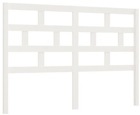 Testiera per letto bianca 156x4x100cm in legno massello di pino