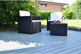 Set 4 Piastrelle in Plastica da Esterno 60 x 60 cm Forata...