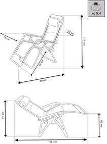 DIVES XL - sdraio pieghevole xl struttura in acciaio