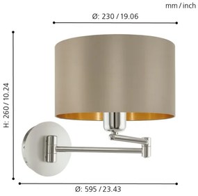 Eglo 95055 - Applique MASERLO 1xE27/60W/230V