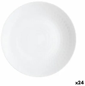 Piatto Fondo Luminarc Pampille Bianco Vetro (20 cm) (24 Unità)