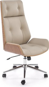 WEBSTER Sedia da ufficio direzionale girevole noce / beige