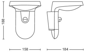 Philips TYLA LED 9W 230V 2700K IP44 lampada da parete esterna con sensore