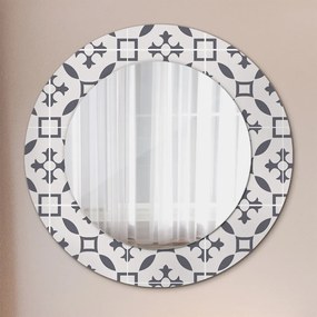 Specchio rotondo stampato Piastrelle antiche fi 50 cm
