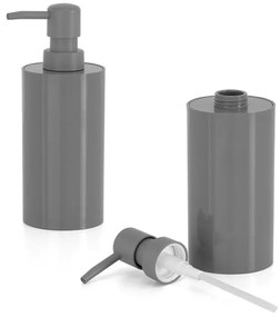 Set accessori bagno da appoggio 5 pezzi in plastica grigio Glim
