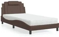 Letto con Materasso Marrone 100x200cm in Similpelle 3208777