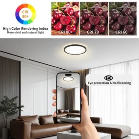 Brilagi - Lampada LED da bagno ULTRA SLIM LED/24W/230V diametro 42 cm nero IP54
