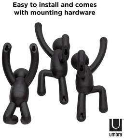 Ganci in plastica da parete in set da 3 Buddy - Umbra