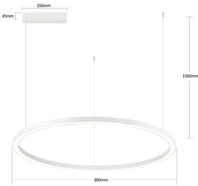 Brilagi - LED dimmerabile. Lampadario sospeso con cavo PORTOFINO LED/60W/230V Ø 80 cm bianco + telecomando