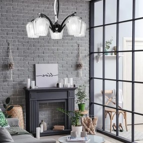 Lampadario su palo PAULA 5xE27/60W/230V nero