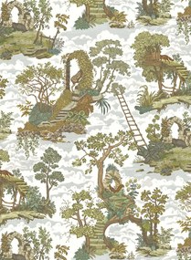 Josephine Munsey Carta da parati Islet Hoping - Olive and Blue