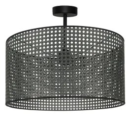 Duolla - Lampadario a plafone ROLLER RATTAN 1xE27/15W/230V diametro 45 cm nero