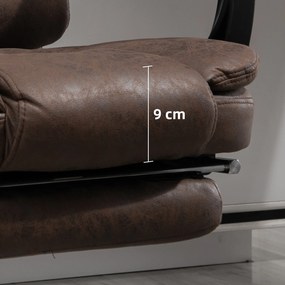 Poltrona da Ufficio 65x70x111-119 cm con Telecomando e 6 Punti di Massaggio in Microfibra Marrone...