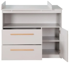 Cassettiera per bambini grigio chiaro con fasciatoio 107x98x75 cm Lea – Roba