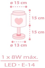 Dalber 76011NS - Lampada da comodino LED per bambini BABY DREAMS 1xG4/4W/230V rosa
