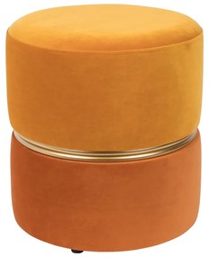 Poggiapiedi arancione con rivestimento in velluto Bubbly – White Label