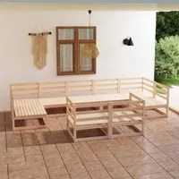 Set Divani da Giardino 9 pz in Legno Massello di Pino 3076199