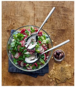 Set di insalatiere in vetro con 2 posate in acciaio inox Taverno - WMF