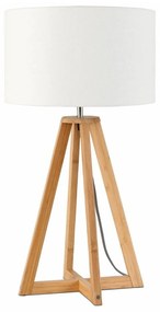 Lampada da tavolo con paralume bianco e struttura in bambù Everest - Good&amp;Mojo