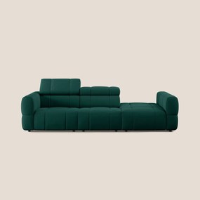 Giotto Divano con terminale e opzione relax elettrico in microfibra effetto velluto impermeabile T09