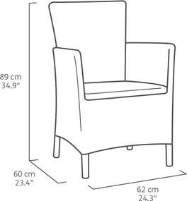 Poltrona da Giardino 62x60x89 cm in Resina Keter Iowa Dining Chari Cappuccino...