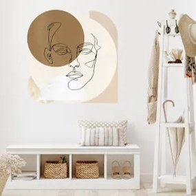 Adesivo murale - Volto in design crema | Inspio