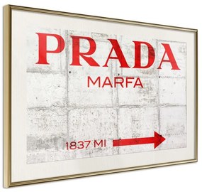 Poster  Prada (Red)  Cornice Quadri Cornice d'oro con passe-partout, Larghezza x Altezza Home decor 30x20