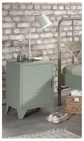 Comodino in metallo verde Bronxx - Vipack