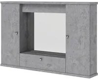 Mobile specchiera bagno grigio cemento 2 ante c/ribalta h.61x93x14 cm