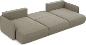 Divano angolare beige allungabile/con contenitore Nanea – Makamii