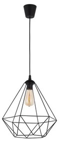 Lampadario a sospensione con filo DIAMOND 1xE27/60W/230V nero