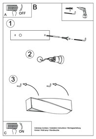 Lampada da parete in ceramica nera Taurus - Sollux