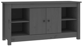 Mobile porta tv grigio 103x36,5x52 cm in legno massello di pino