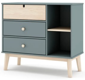 Cassettiera per bambini verde polveroso 90x81x40 cm Estefania – Marckeric