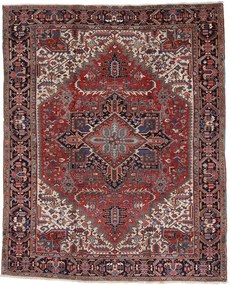 Heriz Tappeto 300 x 370 Blu (Iran) Annodato A Mano