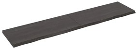 Ripiano muro grigio scuro 180x40x4 cm massello rovere trattato