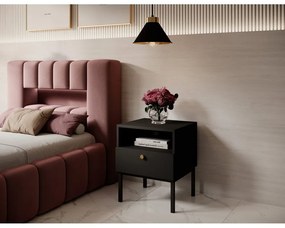 Letto singolo imbottito rosa con contenitore con rete inclusa 90x200 cm Lamica – ELTAP