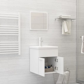 Set mobili da bagno bianco in legno multistrato