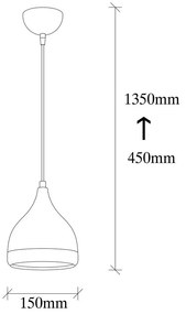 Lampadario nero/color rame ø 14 cm Yildo – Opviq lights