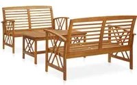 Set Divani da Giardino 3 pz in Legno Massello di Acacia 3057984