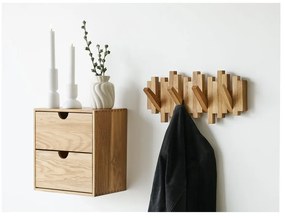 Attaccapanni da parete di colore naturale in rovere massiccio 3 cm Caltra – House Nordic