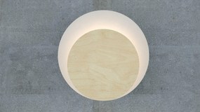 Applique da Parete Circle Bianca e in Legno Luce Indiretta Base G9